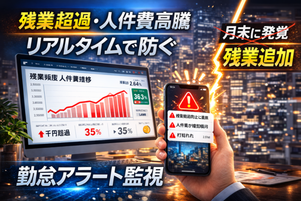 勤怠管理をアラートで自動化｜残業超過や人件費高騰を未然に防ぐリアルタイム監視術