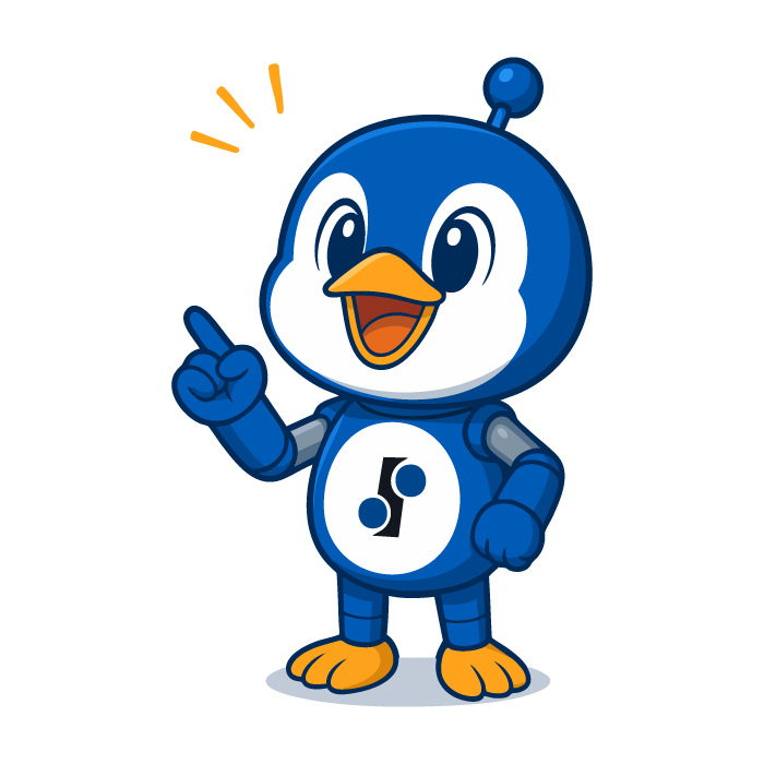 マカロボ君（ガッツポーズ）