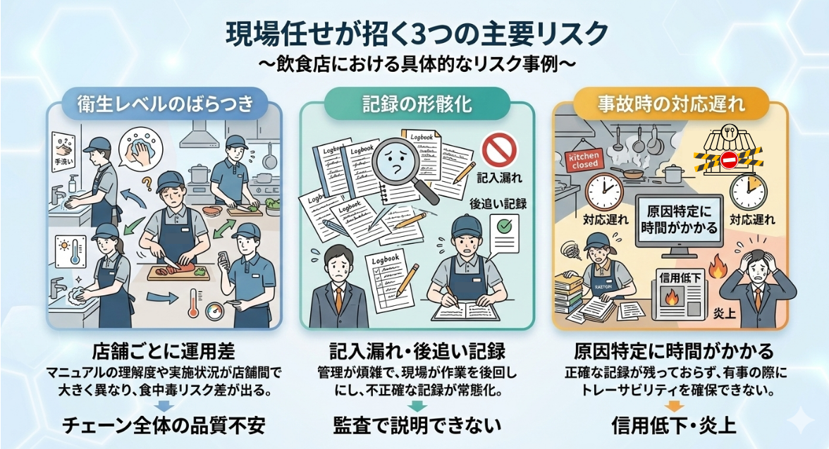 現場任せが招く3つの主要リスク