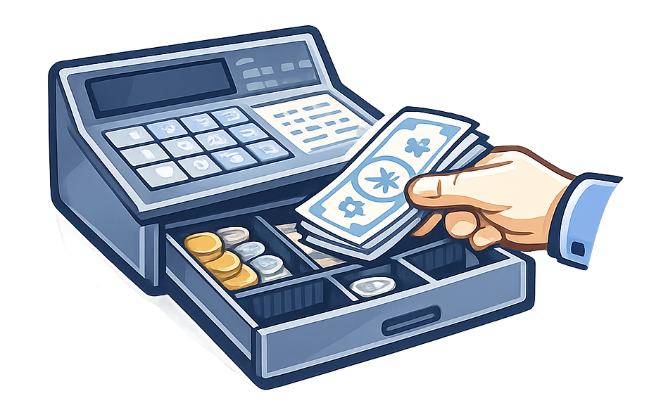 レジからの現金抜き取り