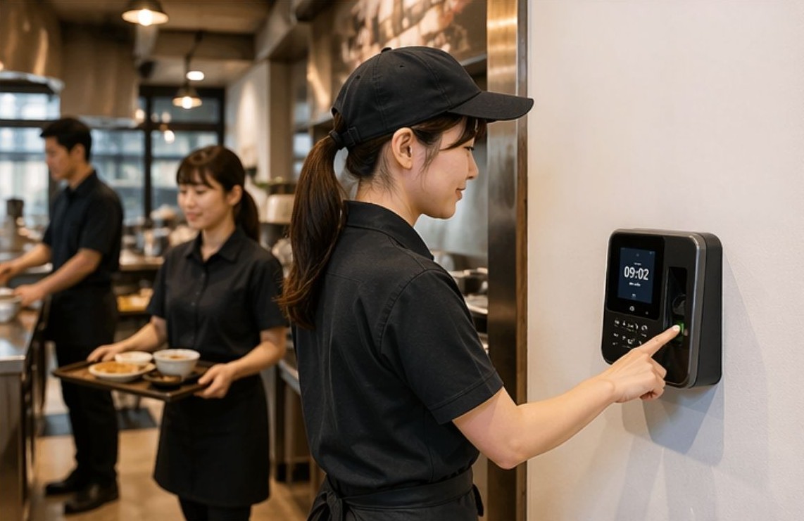飲食店での打刻シーン