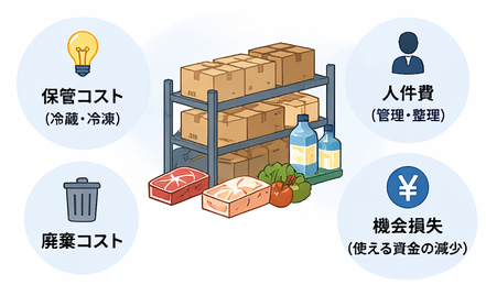 飲食店の過剰在庫リスクを整理した図