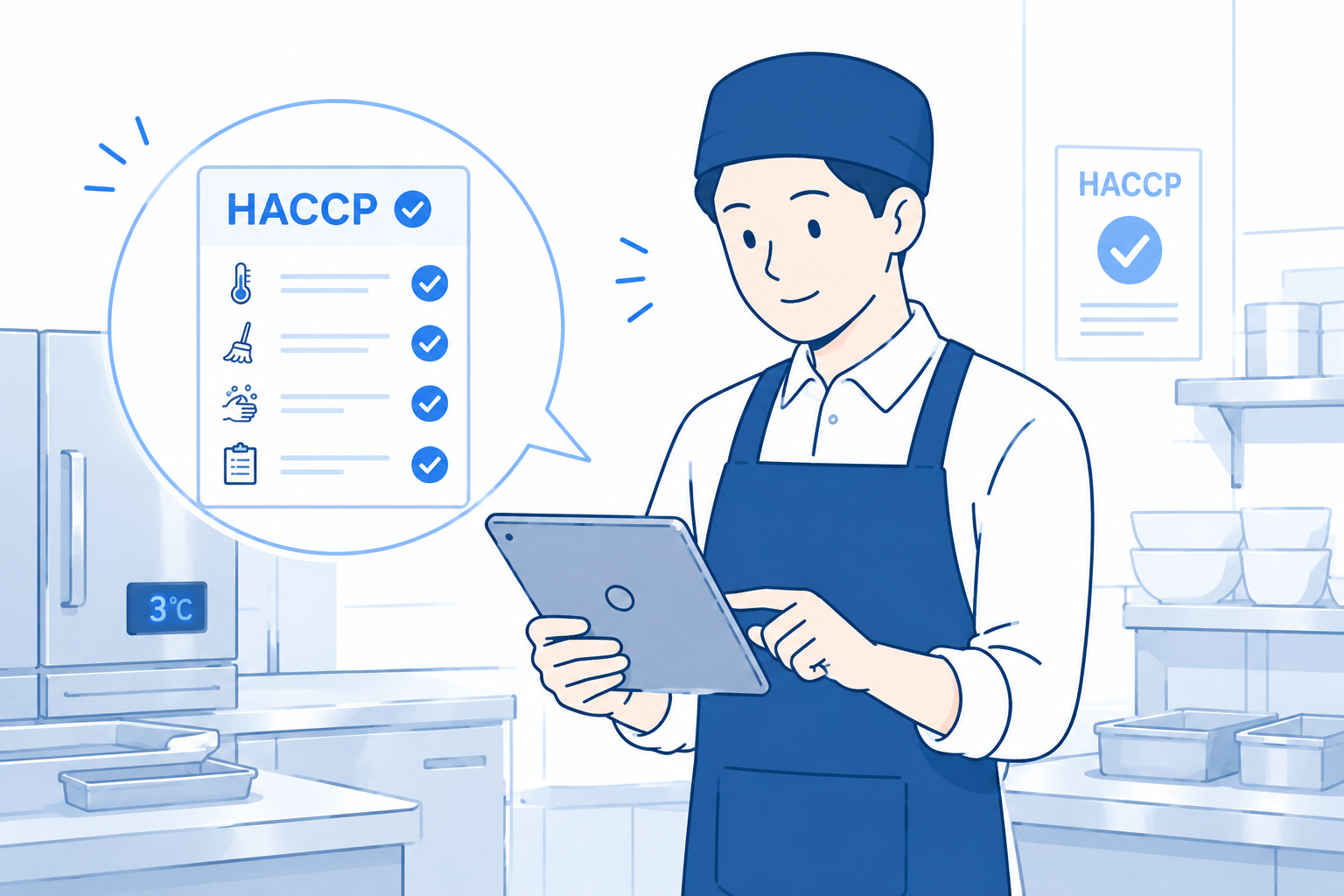 HACCP対応をしているスタッフ
