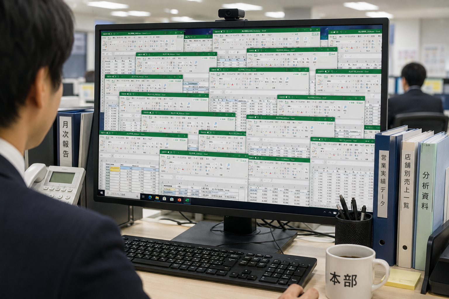 ExcelファイルだらけのPC画面