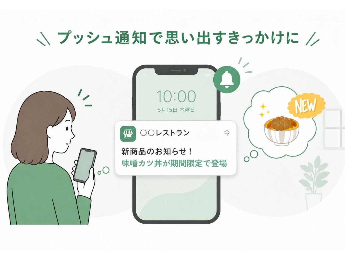 プッシュ通知で、直接思い出してもらいやすい