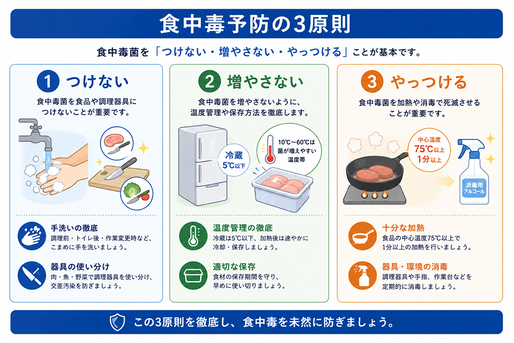 食中毒予防の3原則