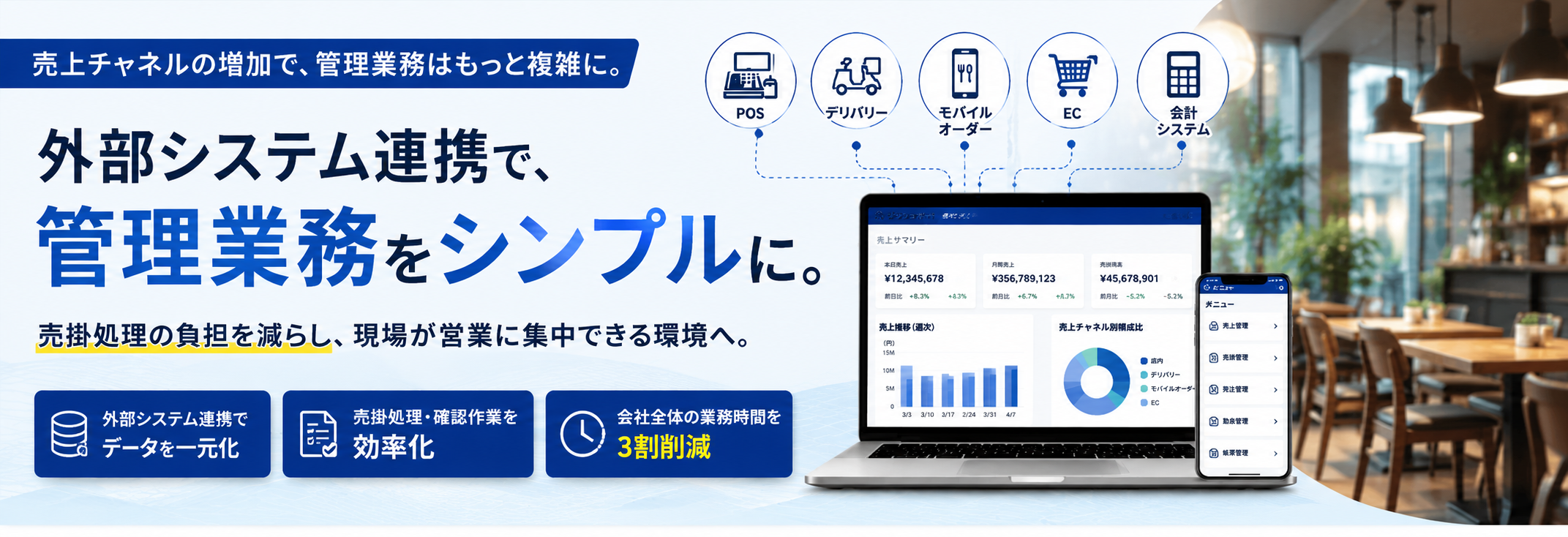 外部システム連携で売掛処理を改善｜会社全体の業務時間を3割削減したDX事例