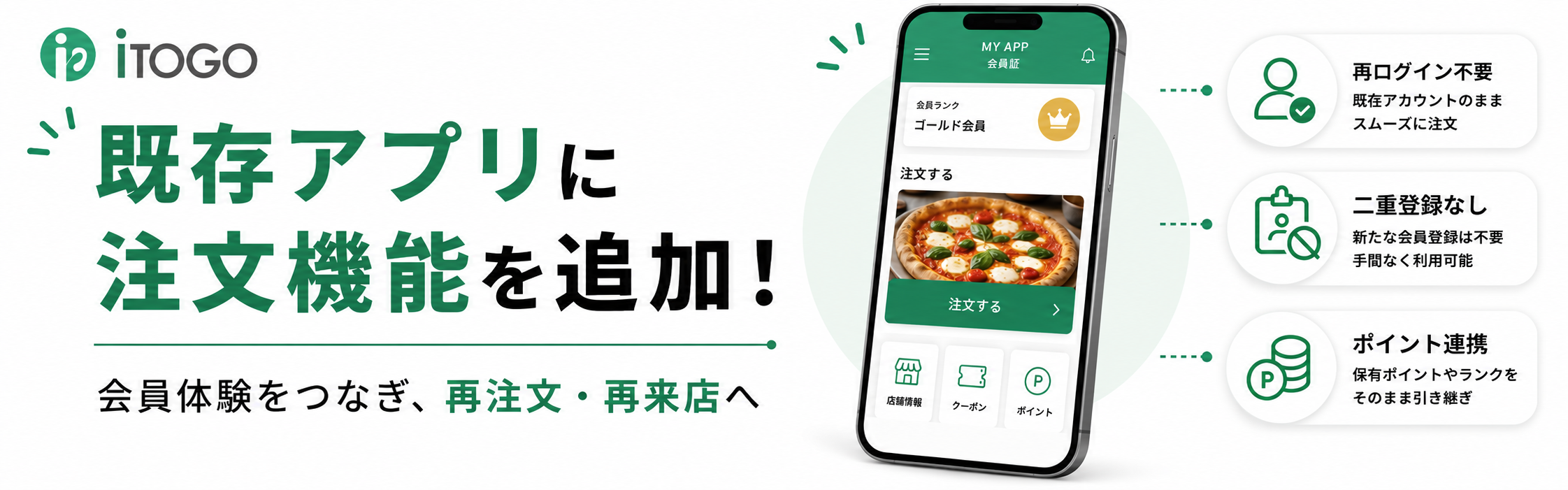 既存アプリの会員をそのまま活用｜再ログイン・二重登録なしでiToGo注文とポイント施策を始める方法